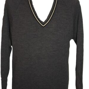 Grey V neck with school trim