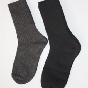 Ankle Socks -Twin Pack - Wool Mix Ribbed